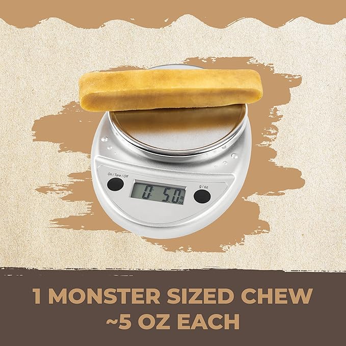 Mighty Paw Yak Cheese Chews for Dogs | All-Natural Long Lasting Pet Treats. Odorless and Great for Oral Health. Limited-Ingredient Chews for Puppies & Power-Chewers (Monster, 1 Pack)