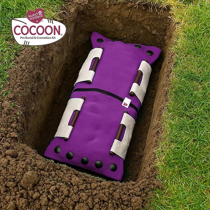 Cocoon® - Eco-Friendly Pet Burial & Cremation Ceremony Kit (Premium Wool) - Casket for Dogs and Cats (Choose Size & Color) (Large, Magenta)