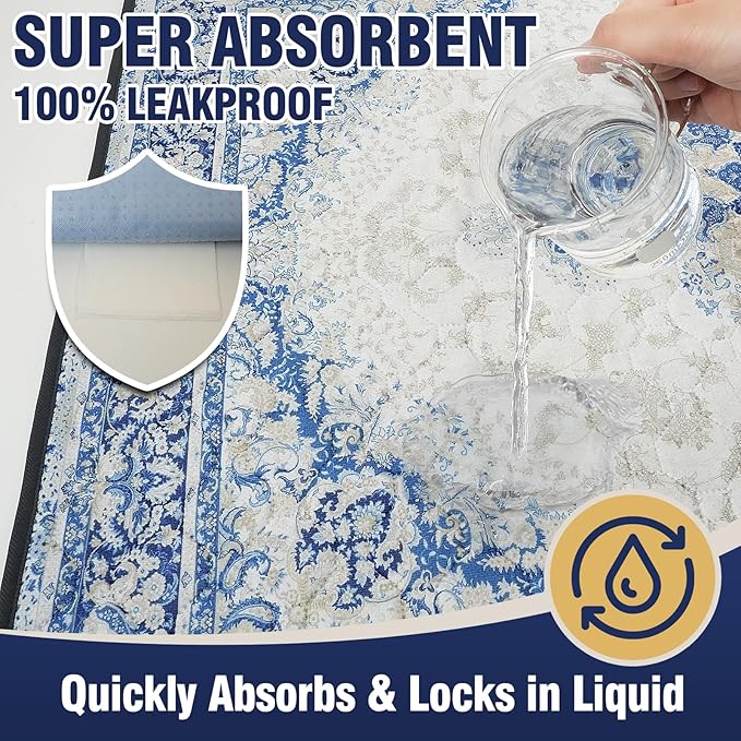 Washable Dog Pads 65"x48" (1 Pc), Reusable Dog Pee Pads Extra Large, Super Absorbent Puppy Pads XXL, Waterproof & Leak-Proof Pee Pads for Dogs, Non-Slip Training Pads for Pet Housebreaking