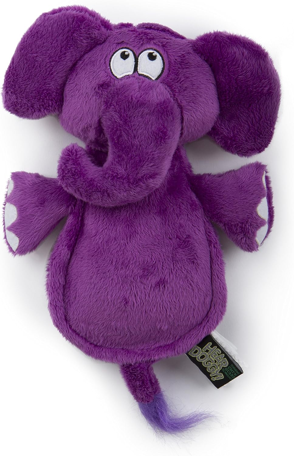 Hear Doggy Flatties with Chew Guard Technology Dog Toy, Elephant, Purple, Large (58547)