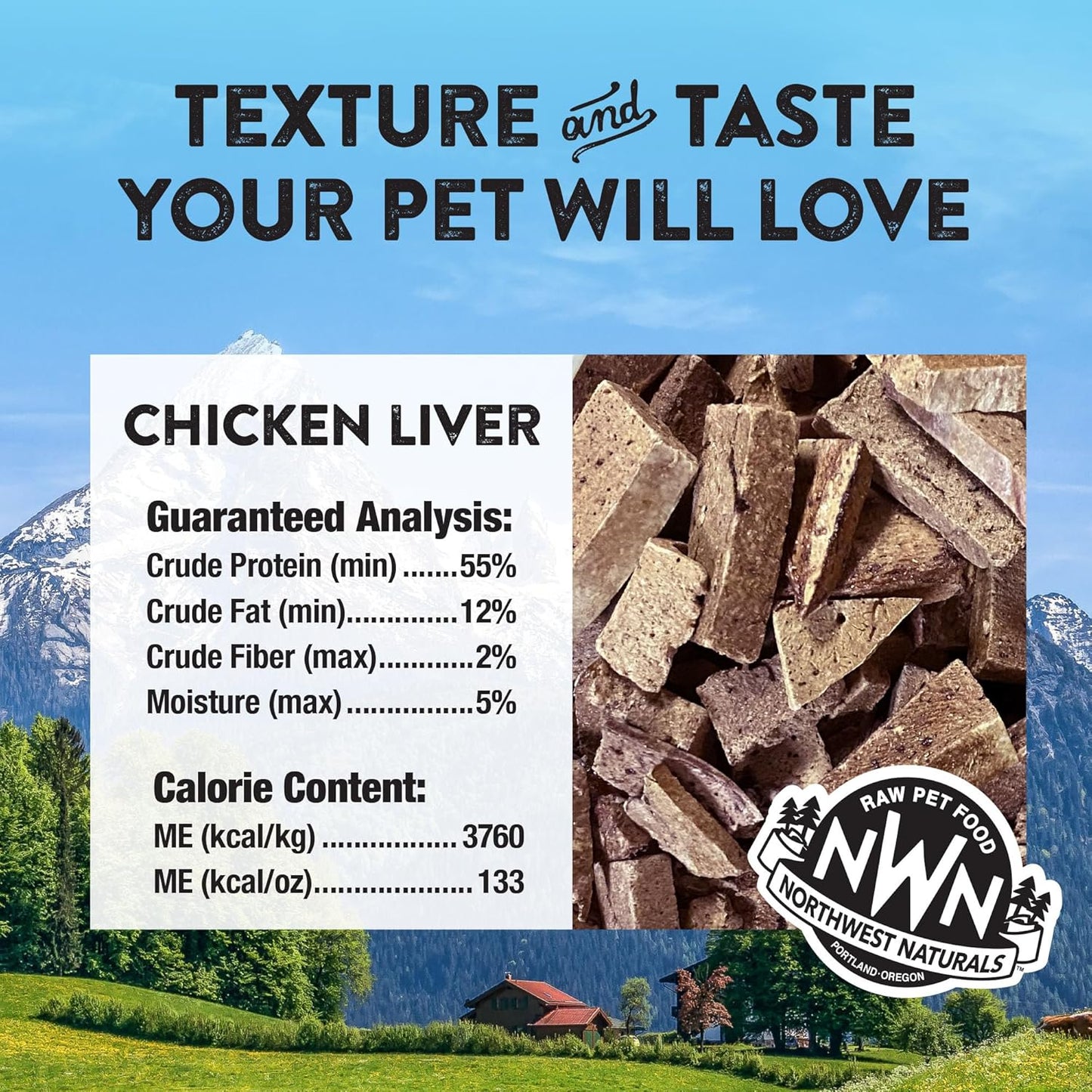 Northwest Naturals Raw Rewards Freeze-Dried Chicken Liver Treats for Dogs and Cats - Bite-Sized Pieces - Healthy, 1 Ingredient, Human Grade Pet Food, All Natural, Proudly Made in USA, 3 Oz (Pack of 1)