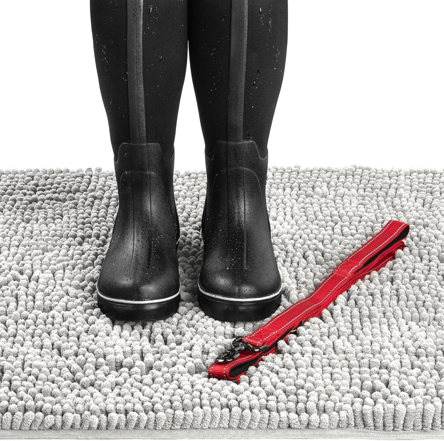 DogBuddy Dog Door Mat for Muddy Paws, Absorbent Microfiber Pet Rug, Waterproof Non-Slip Doormat, Washable Rugs for Dogs, Entryway Indoor Outdoor Mat, Dog Supplies (XL, Mist)