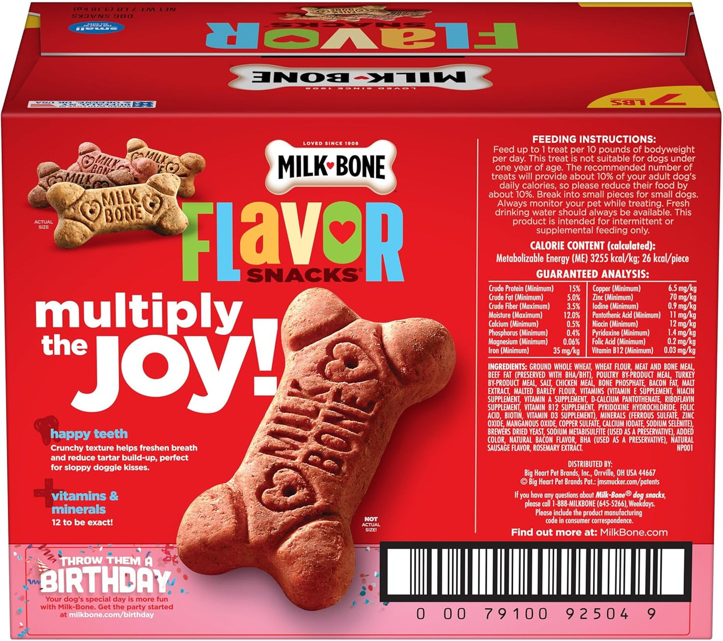 Milk-Bone Flavor Snacks Dog Treats, Small Biscuits, Crunchy Texture Helps Reduce Tartar 14lbs (2 Pack of 7lbs)