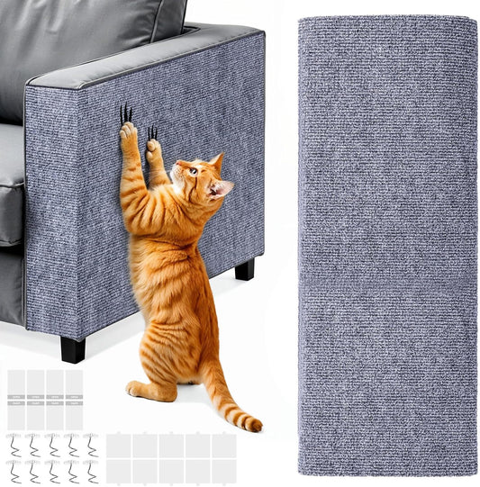 78.7x15.8 in Cat Scratch Furniture Protector, Self-Adhesive Couch Protectors from Cat Caws for Couch, Wall Trimmable (Light Gray)