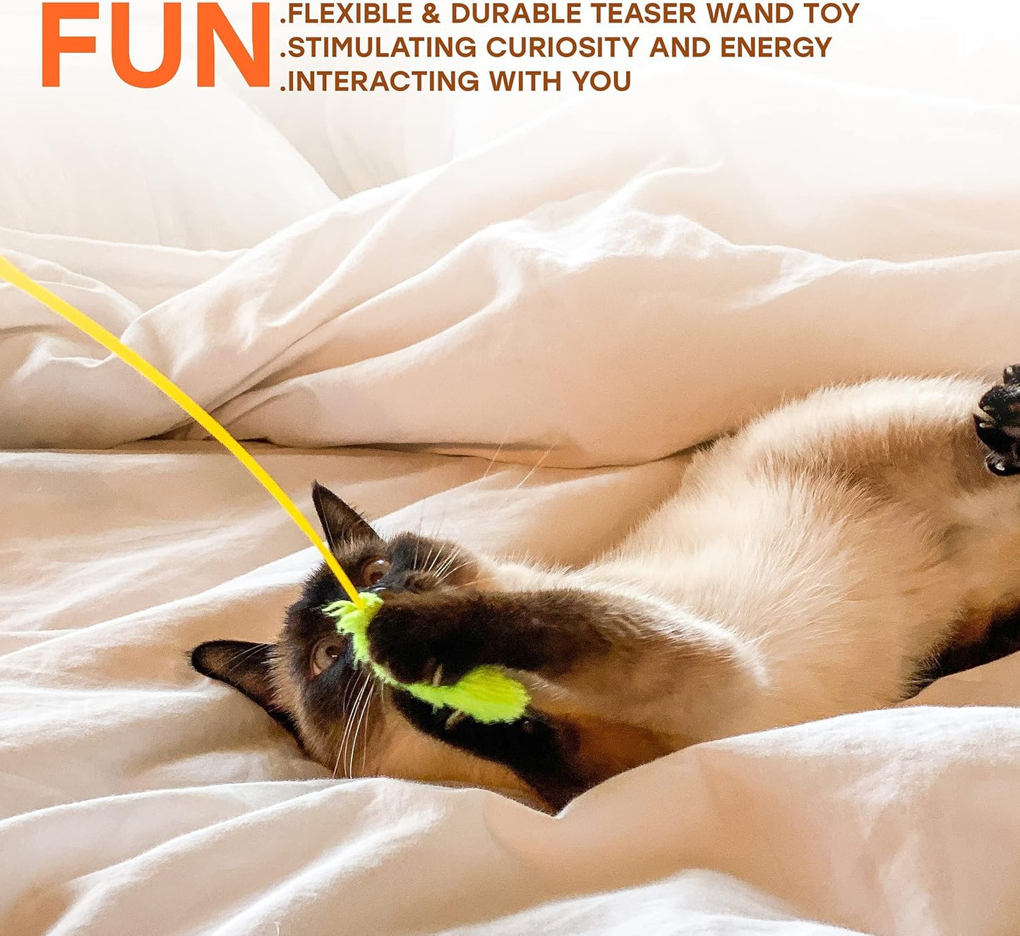 Interactive Cat Toy, A Chicken Catnip Toy and Pink & Green Plush Cat Teaser Wand Toys - Funny, Entertaining, and Stimulating Indoor Cats and Kittens Toys, 3-Piece Set