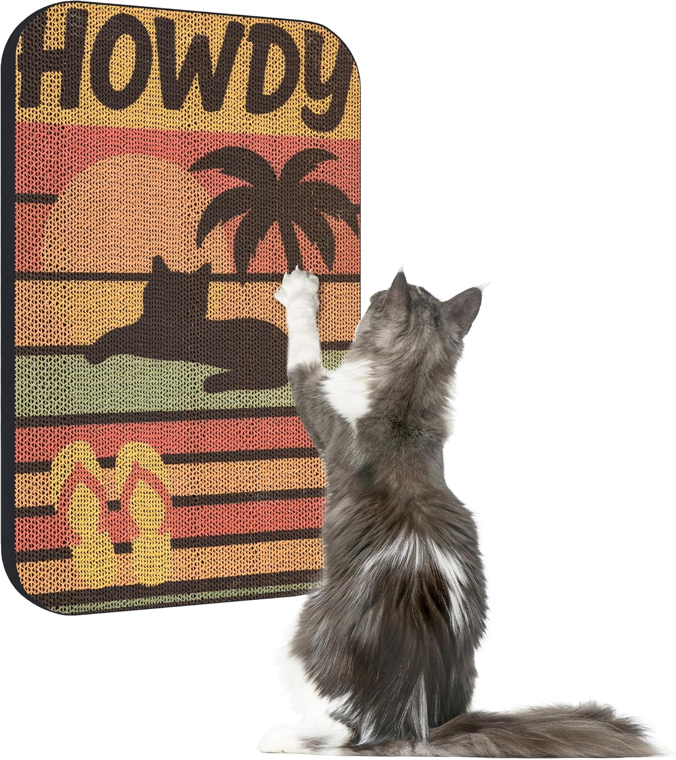 Art Cat Scratcher, Wall-Mountable Cat Scratching Board, Cat Wall Scratcher 16.7x11x1 Inch Cat Scratch Pad and Cat Scratchers for Indoor Cats Toy Furniture Protector（Beach）