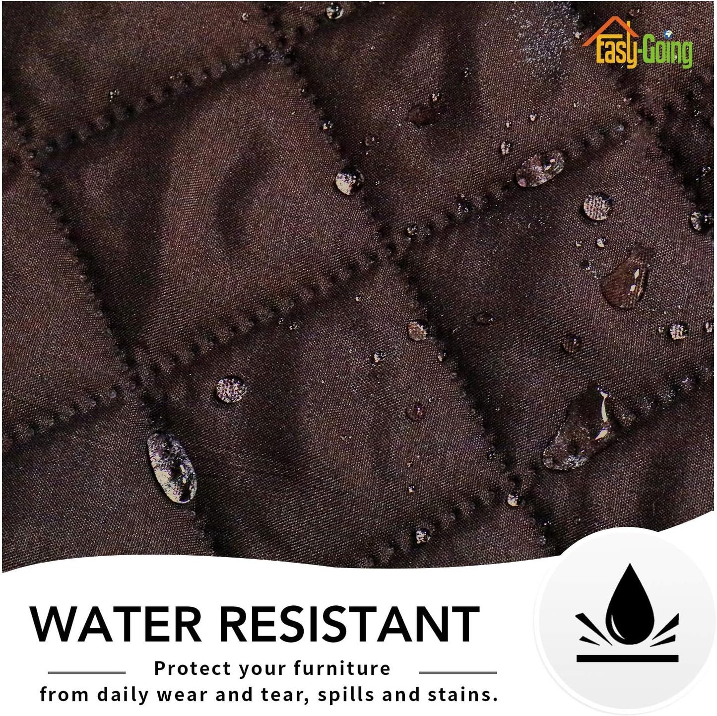 Easy-Going Oversized Recliner Cover Reversible Couch Cover Sofa Cover for Living Room Water Resistant Furniture Protector with Elastic Straps for Pets ('Large Recliner 27-29 in, Chocolate/Beige)