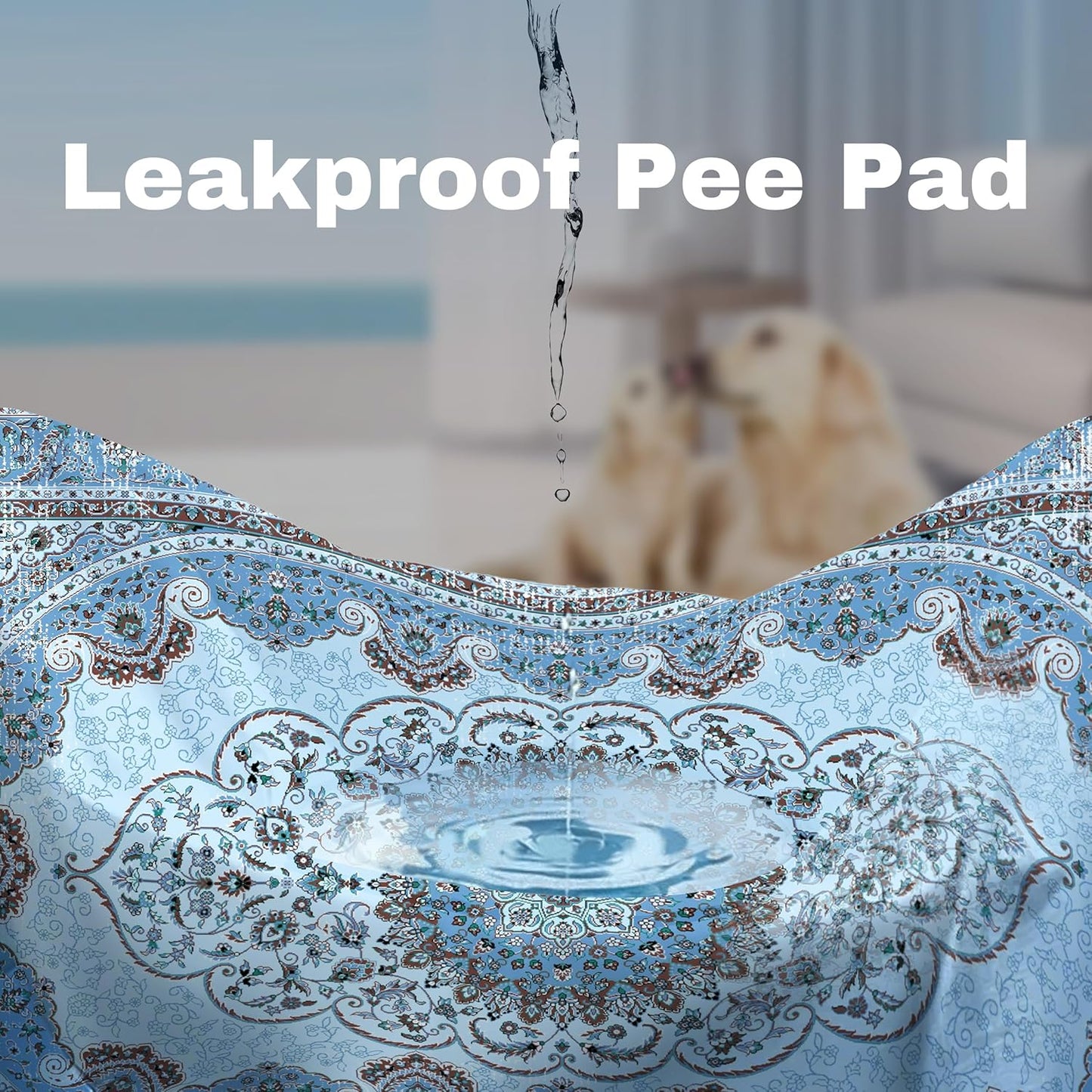 PatiencET Washable Pee Pads for Dogs, 24'' x 36" Super Absorbent Leakproof Reusable Puppy Pads, 2 Pack Dog Training Pads Potty Pad Whelping Pad with Non-Slip Bottom for Housebreaking Incontinence Blue