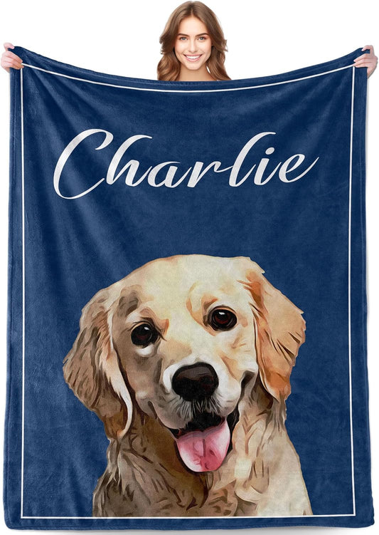 Funny DIY Personalized Pet Memorial Blanket with Photo Pet Memorial Gifts for Dogs Cats Loss of Dog Sympathy Gift Dog Bereavement Remembrance Pets Loss Gifts Custom Dogs Picture Blanket