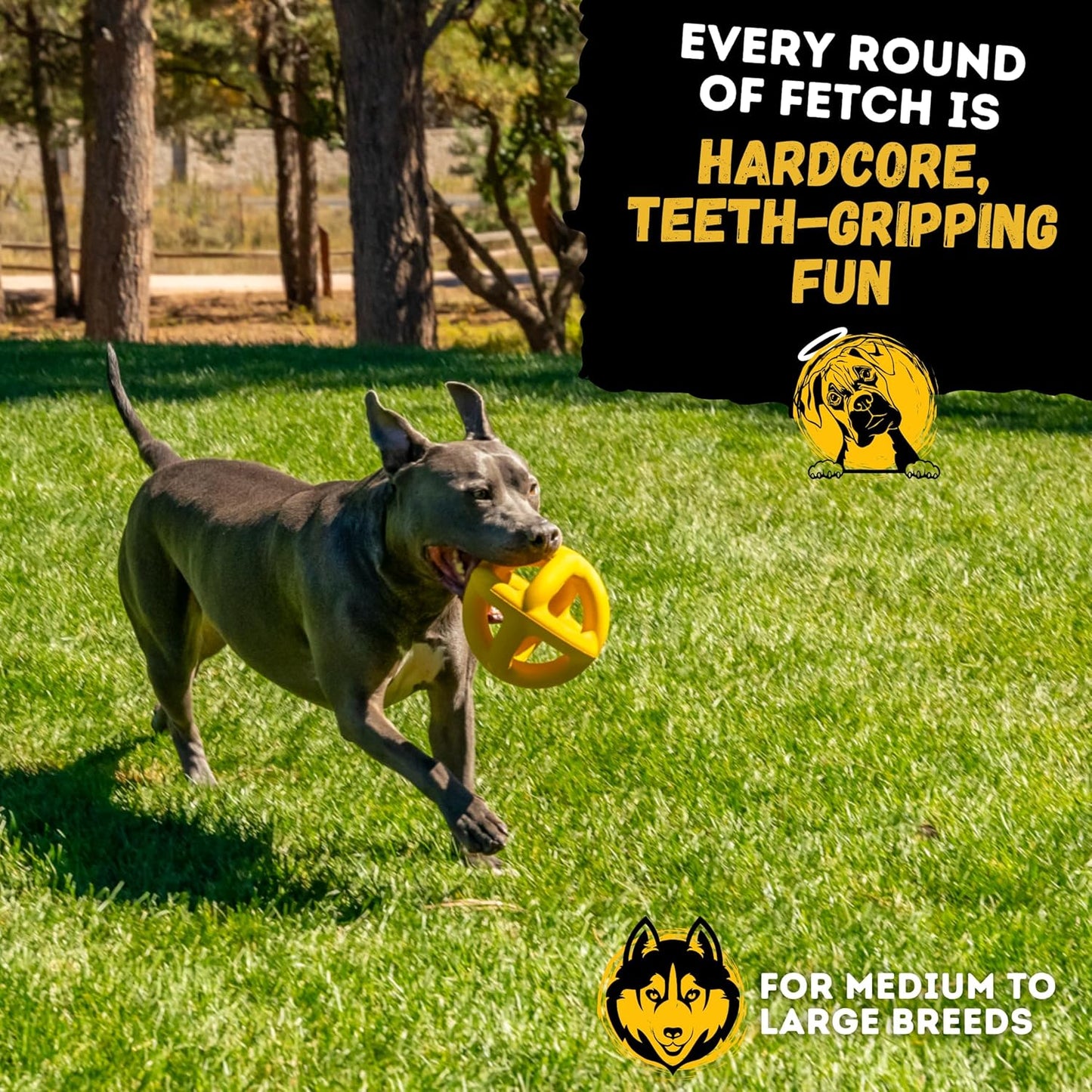 Indestructible Giant XL Dog Ball - Lifetime Replacement - Durable Toy for Aggressive Chewers - Safe, Non-Toxic Natural Rubber - Chew, Tug & Fetch - Tough, Heavy Duty - Large Breed, Massive 8”