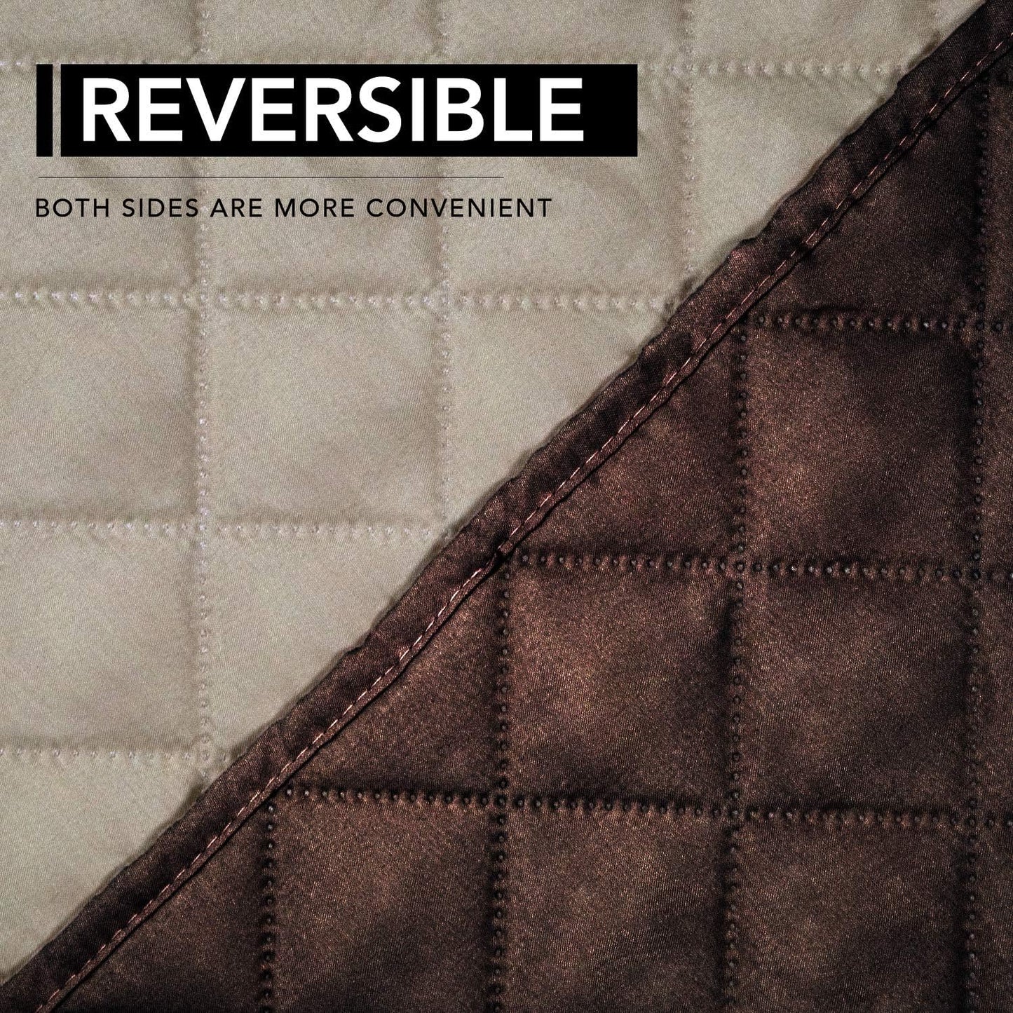 Easy-Going Oversized Recliner Cover Reversible Couch Cover Sofa Cover for Living Room Water Resistant Furniture Protector with Elastic Straps for Pets ('Large Recliner 27-29 in, Chocolate/Beige)