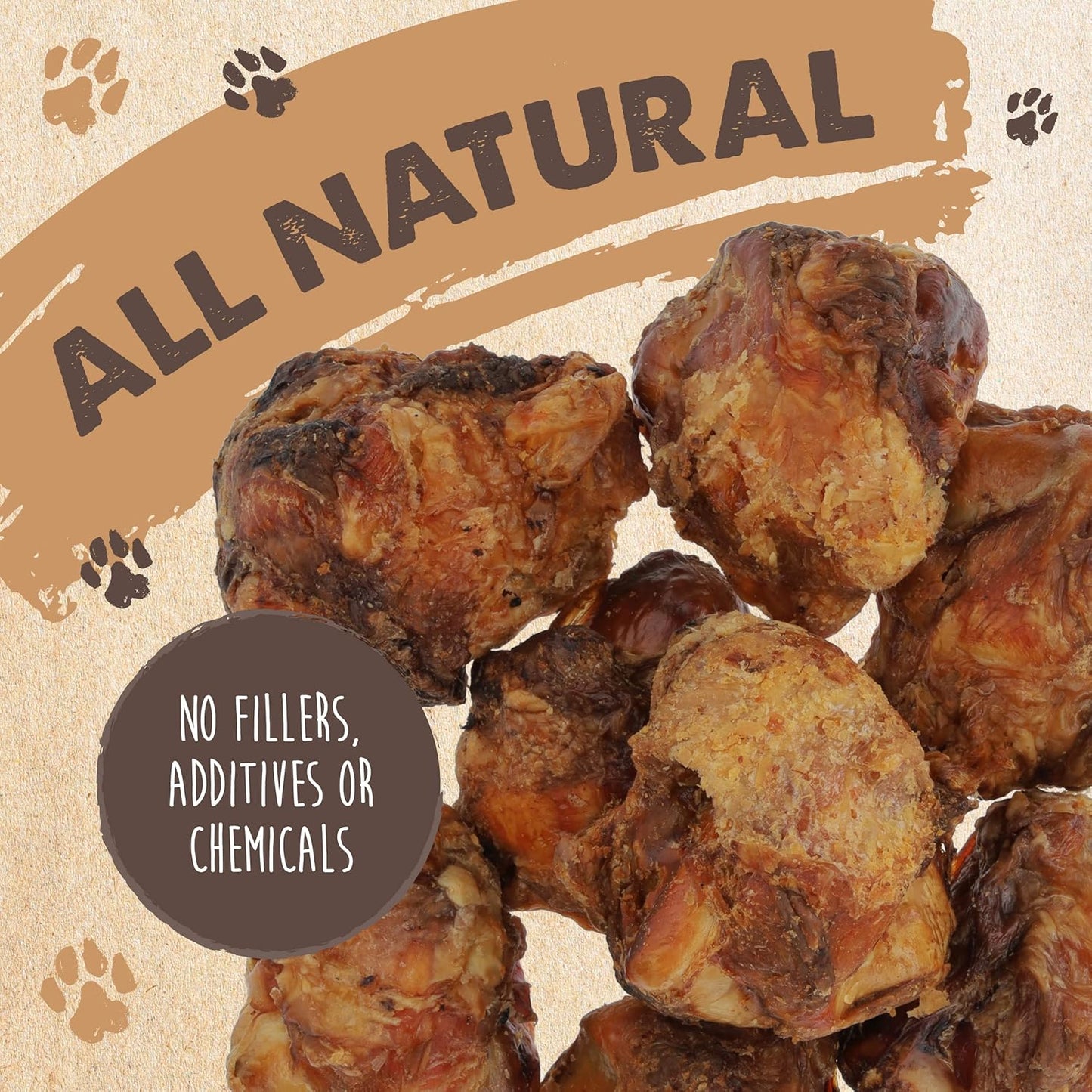 Mighty Paw Naturals Dog Bones - Cow Knee Caps & Knuckle Bones for Dogs (8 Pack) | 100% Natural Beef Knee Caps, Meaty Pet Treat
