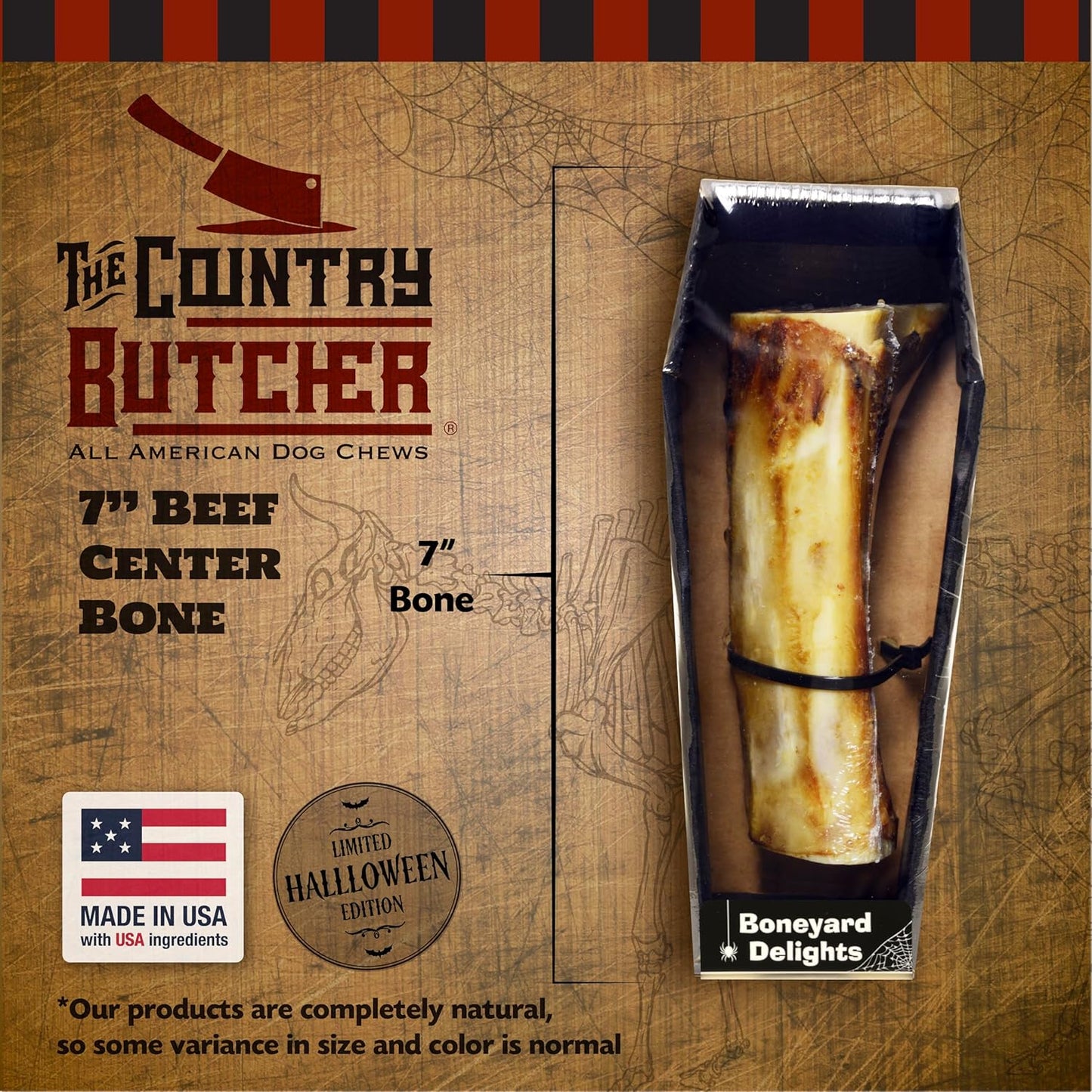 7" Center Bone, for Dogs, Small Coffin Box, 1 Count