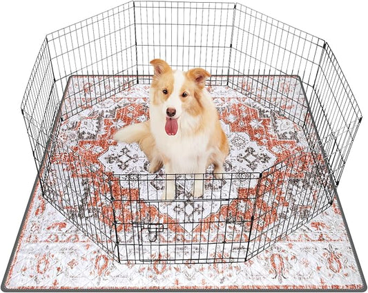 LOOBANI Washable Pee Pads for Dogs, 1 Pack Super Absorbent Reusable Puppy Pads Leakproof Dog Traning Pads, Waterproof Non-Slip Whelping Pad for Floor, Playpen, Crate, Couch-72 x72 (Red-Orange)