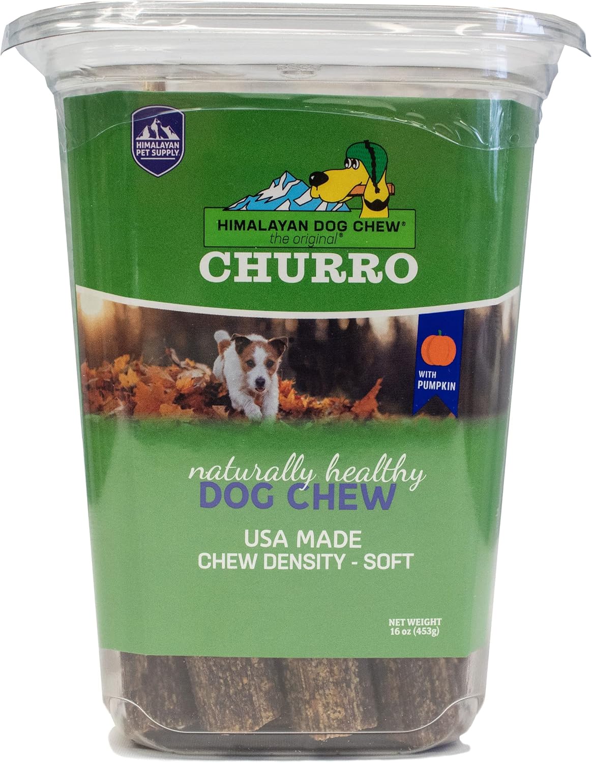 Churro Pumpkin and Cheese Treats | Cheese Churro | Lactose Free - Gluten Free - Grain Free | USA Made | for All Breeds | 11-13 Churros | Pumpkin