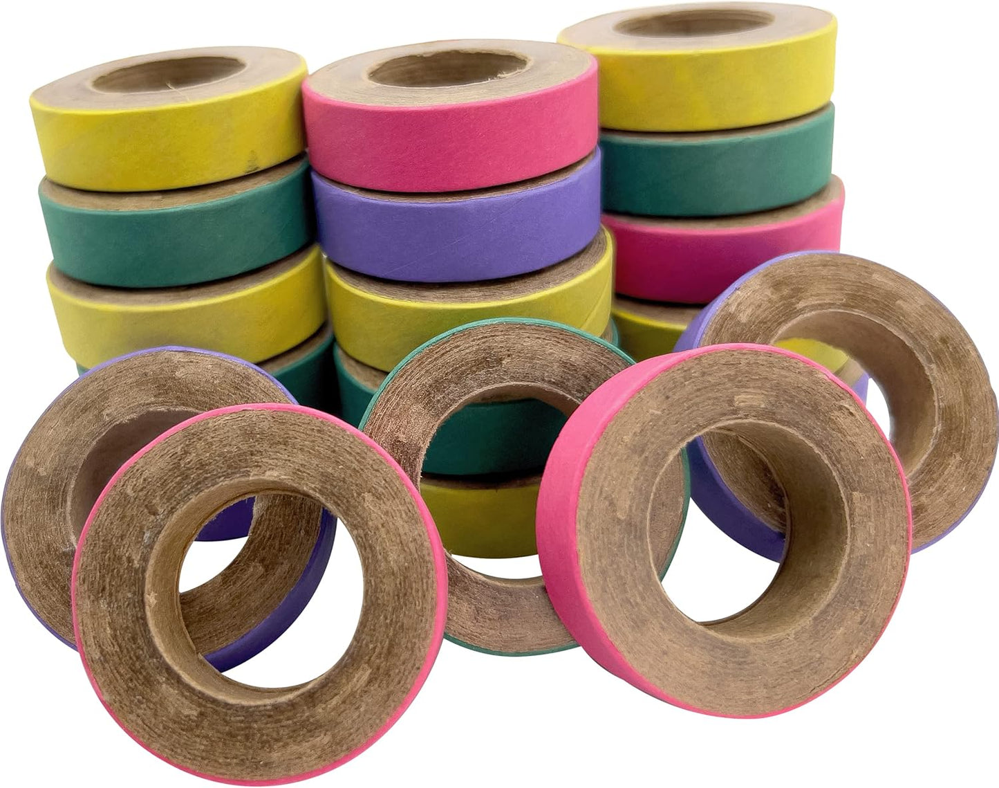 8002 1.75 Pk20 Bird Chew Donut 1.75 Inch by M&M - Compressed Cardboard Shreddable Bagels, Lots of Paper Layers, Brightly Colored Outer Strip, Parrotlet Quaker Conure African Grey