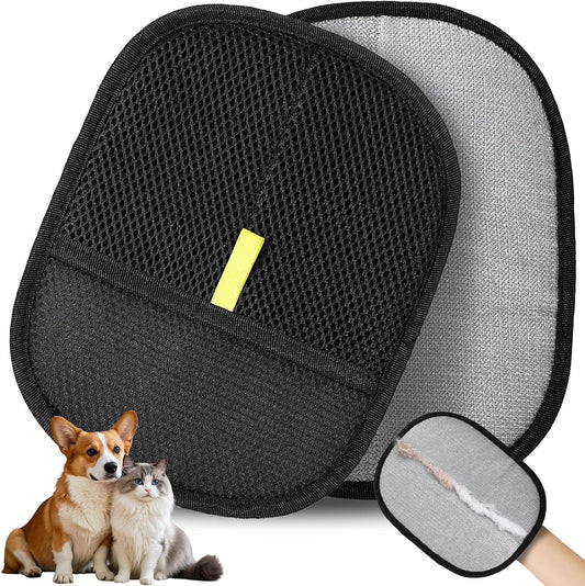 Electrostatic Pet Hair Removal Gloves for Cats Dogs Reusable Pet Hair Remover Tool Mitt for Clothing Furniture Couch Carpets and Car Seats 2PCS