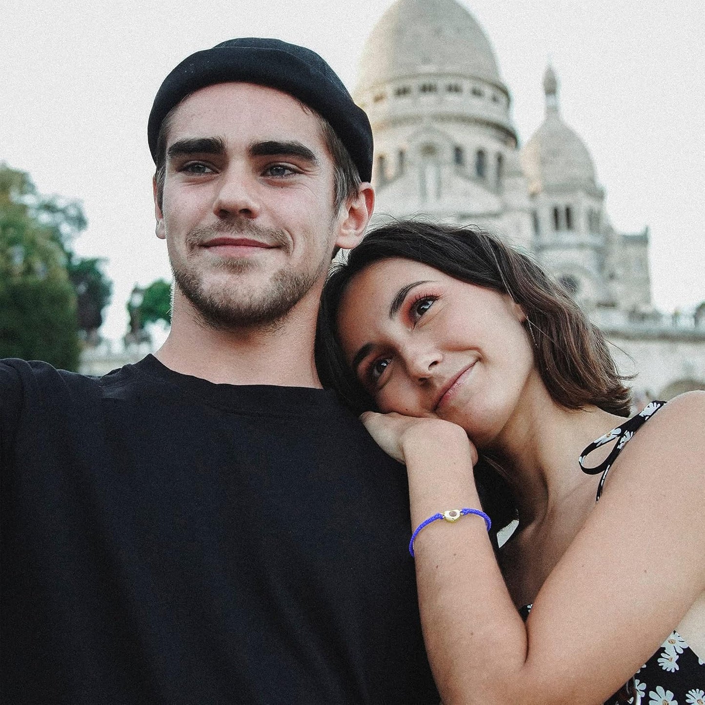 EMIRISTIC Custom Photo Bracelet - Personalized Picture Natural Stone Cuban Chain Bracelet - Any Special Day Gifts