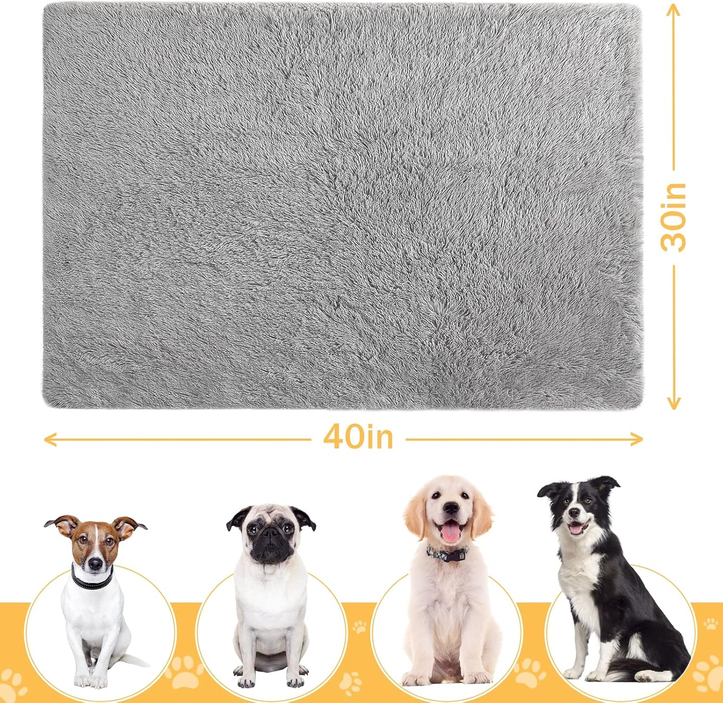 LOCHAS Luxury Fluffy Dog Blanket, Extra Soft and Warm Sherpa Fleece Pet Blankets for Dogs Cats, Plush Furry Faux Fur Puppy Throw Cover, 30''x40'' Grey