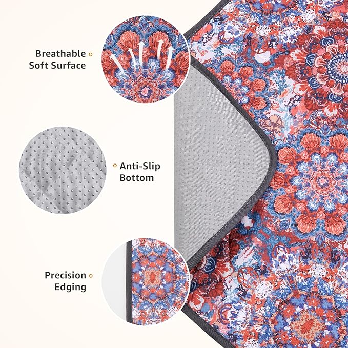 LOOBANI Washable Pee Pads for Dogs, 2 Pack Super Absorbent Reusable Puppy Pads Leakproof Dog Traning Pads, Waterproof Non-Slip Whelping Pad for Floor, Playpen, Crate, Couch-36 x36 (Red Flower)