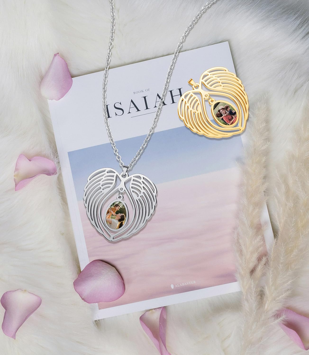 CharmSStory Personalized Photo Necklaces Custom Engraved Name Necklace Memory Keepsake Picture Necklace Pendant Customized Gifts for Women Men