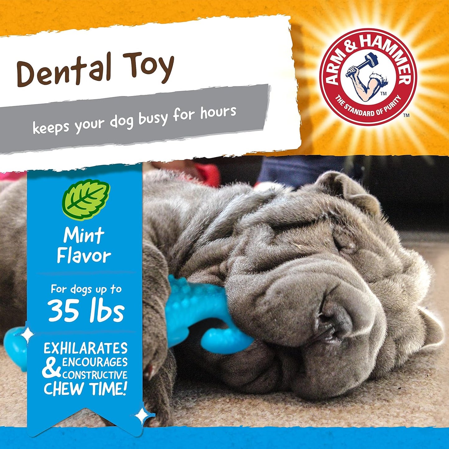Arm & Hammer for Pets Nubbies Dental Toys Gator Dental Chew Toy for Dogs Best Dog Chew Toy for Moderate Chewers Reduces Plaque & Tartar Buildup Without Brushing, Gator (Pack of 1)