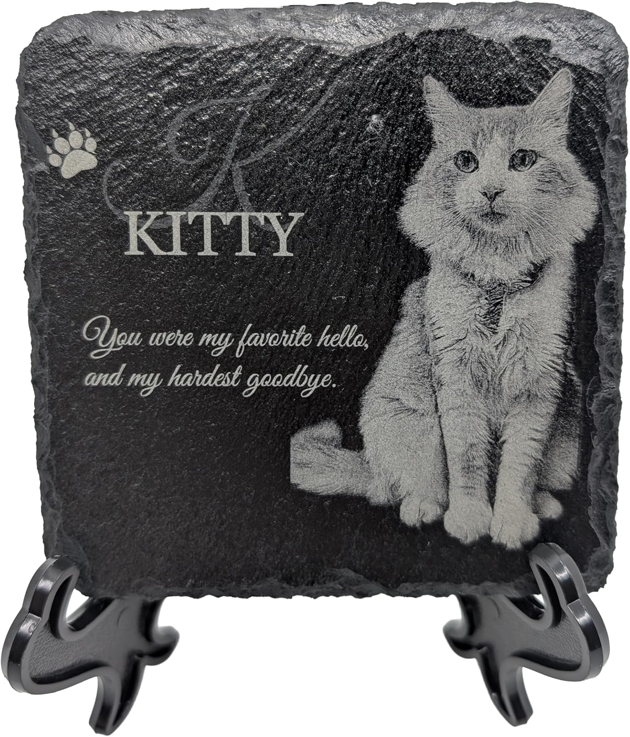 lemuria Pet Memorial Stone Dog Memorial Gifts for Loss of Dog Pet Loss Sympathy Gift Slate Grave Marker or Dog Headstone Indoor/Outdoor Rainbow Bridge Tribute for Dogs and Cats (4x4 inches)