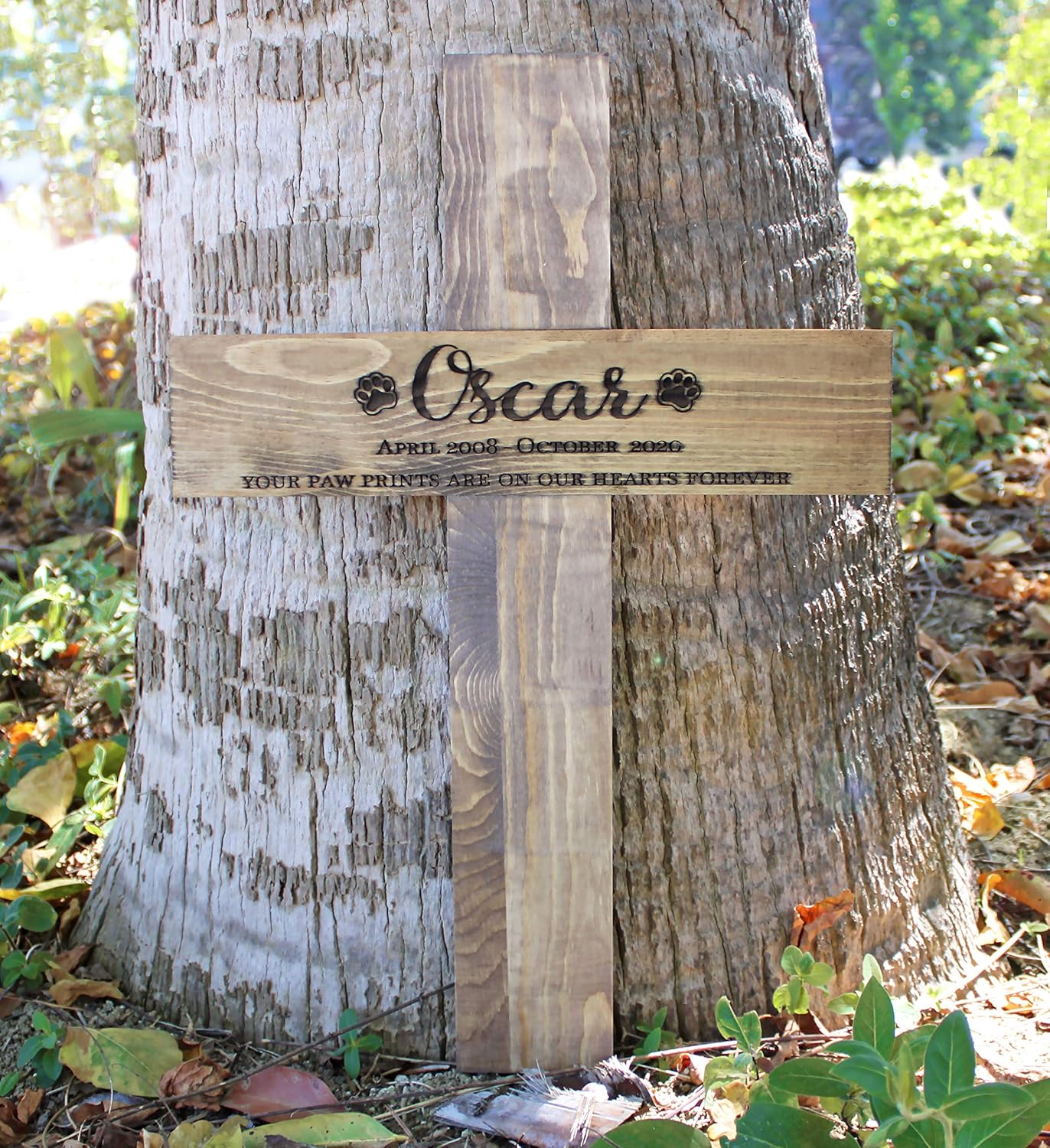 Pet Memorial Cross with Photo, Personalized Wood Cross for Dogs, Cats