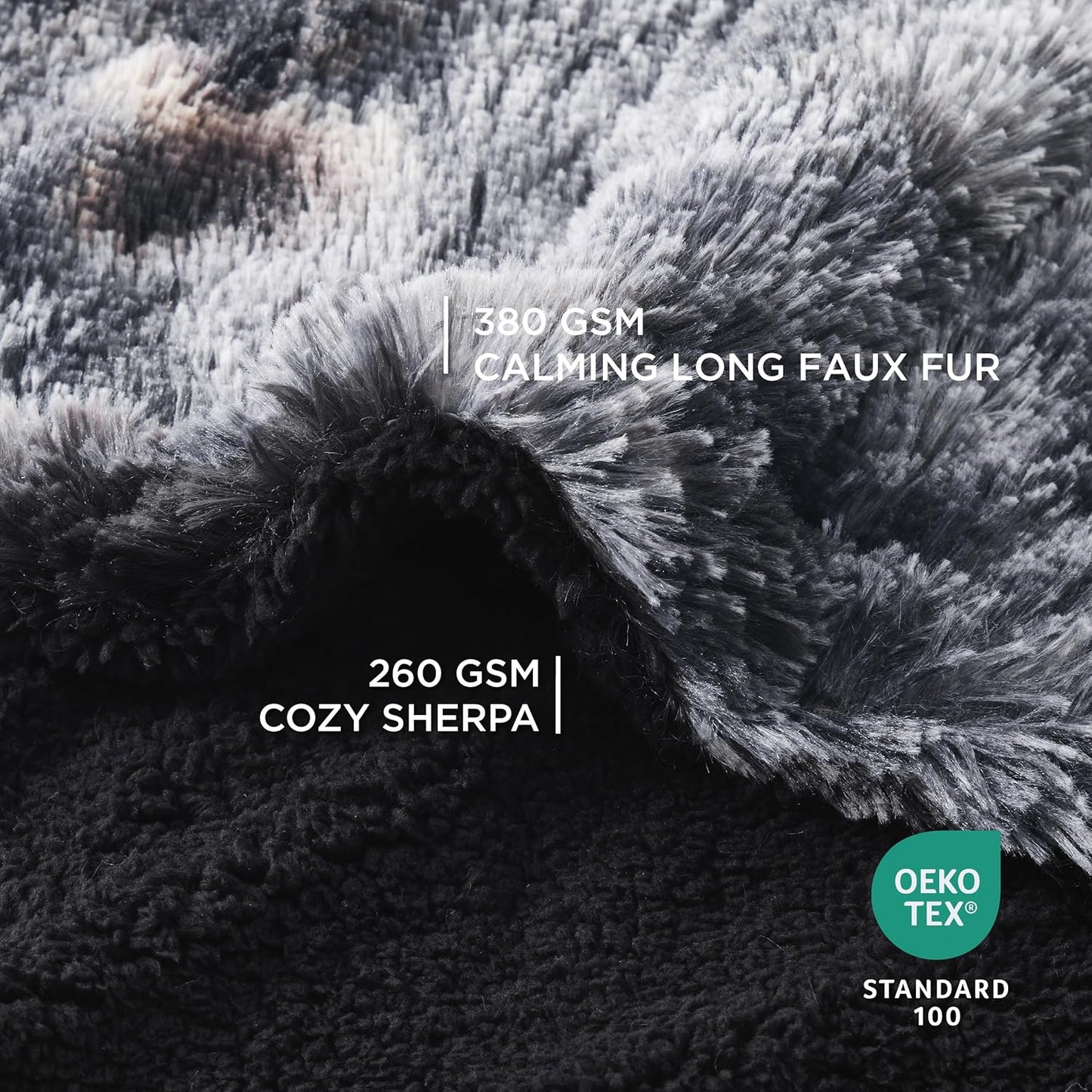 Bedsure Waterproof Dog Blankets for Medium Dogs - Calming Cat Blanket for Couch Protector Washable, Long Faux Fur Pet Throw Blanket for Puppy, Reversible Furniture Protection, 30"x40", Tie-dye Black