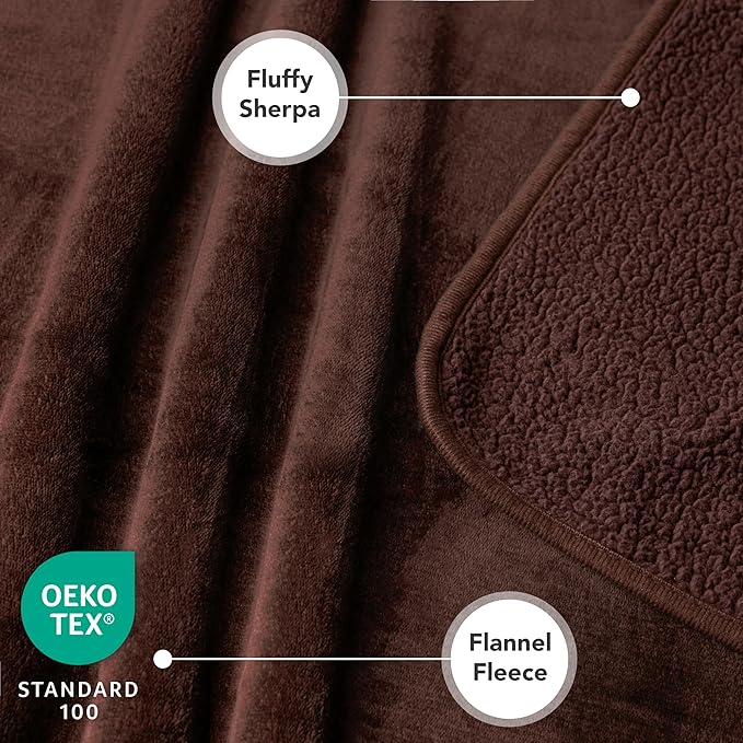 PetAmi Waterproof Dog & Cat Blanket, Pee Proof for Couch, Reversible, Soft Fleece, Washable, 24x32 Brown