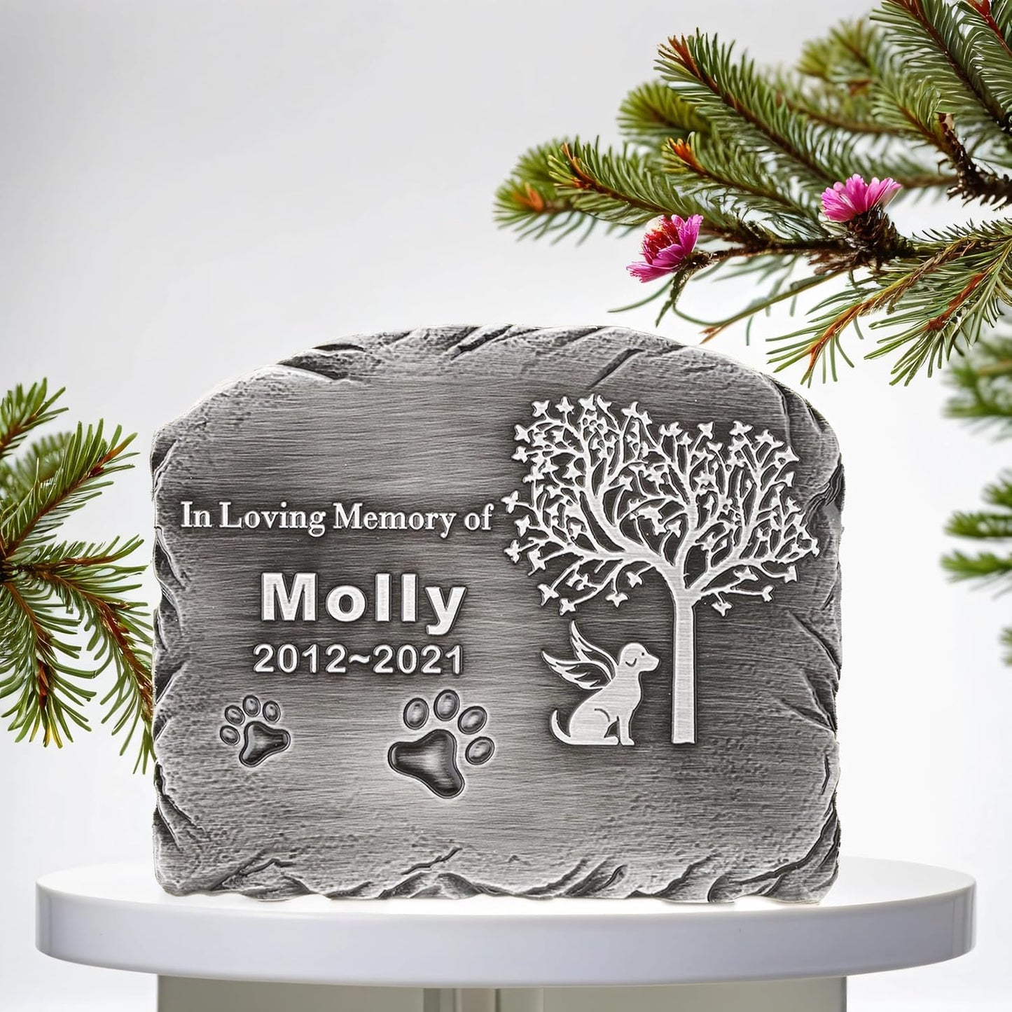 Docvania Pet Memorial Stone Cat Dog Memorial Personalized Grave Markers Customized Grave Markers with Name are a Sympathy Gift for the Loss of a Pet (Acrylic)
