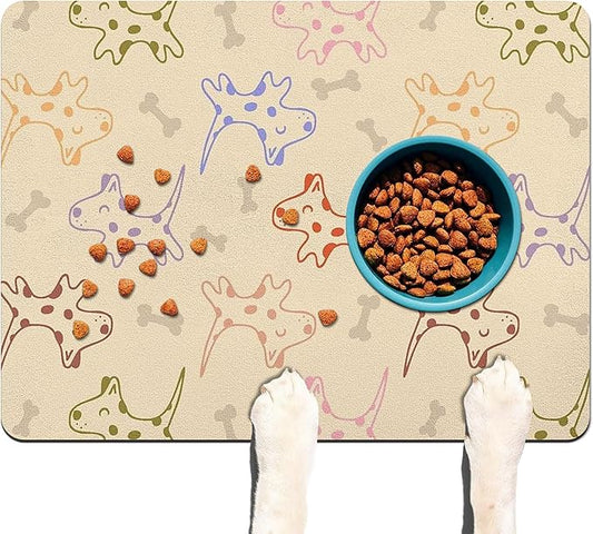 Pet Feeding Mat for Floors Waterproof Dog Mat for Food and Water Absorbent Quick Dry Non Slip mat for Cat Bowls