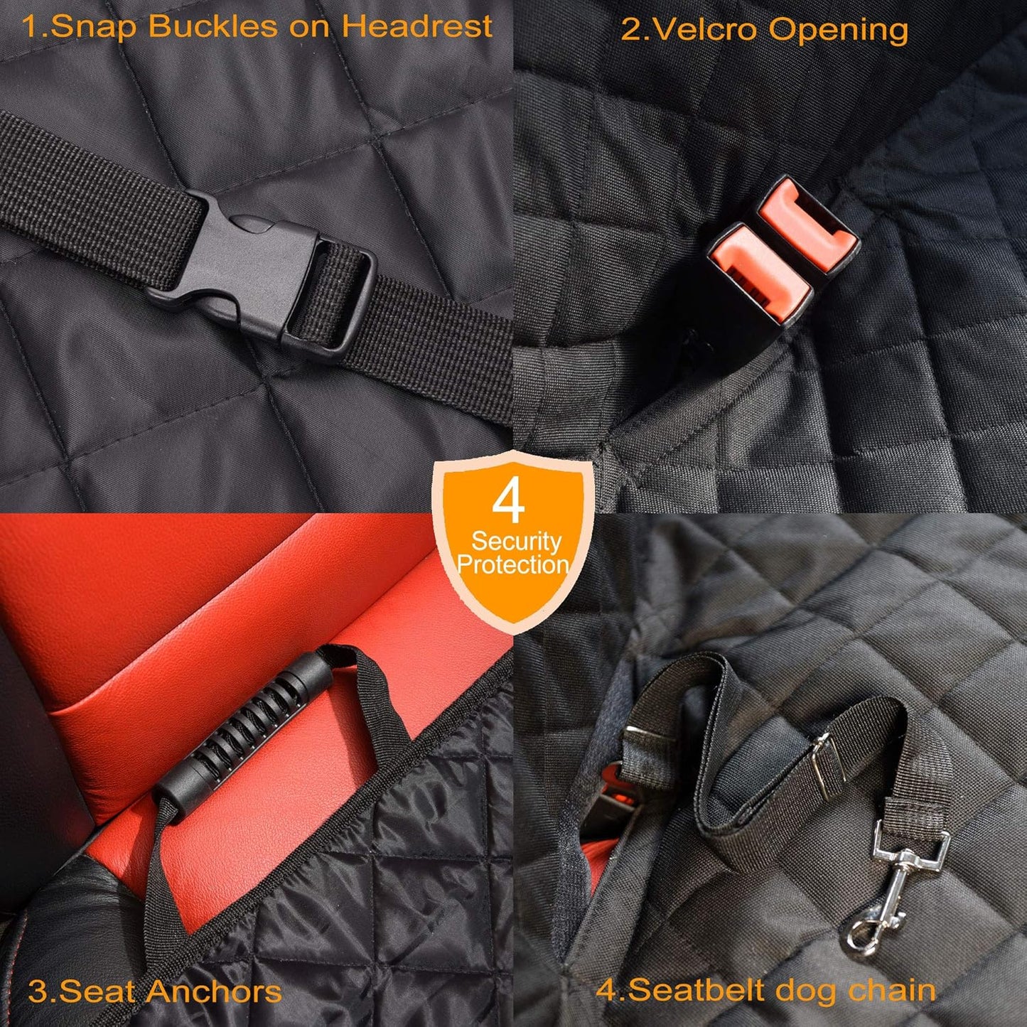 Dog Car Seat Cover for Back Seat 100% Waterproof Car Seat Cover Protector for Dogs in Car Nonslip Scratch Proof Durable Dog Seat Cover for Cars SUV &Truck