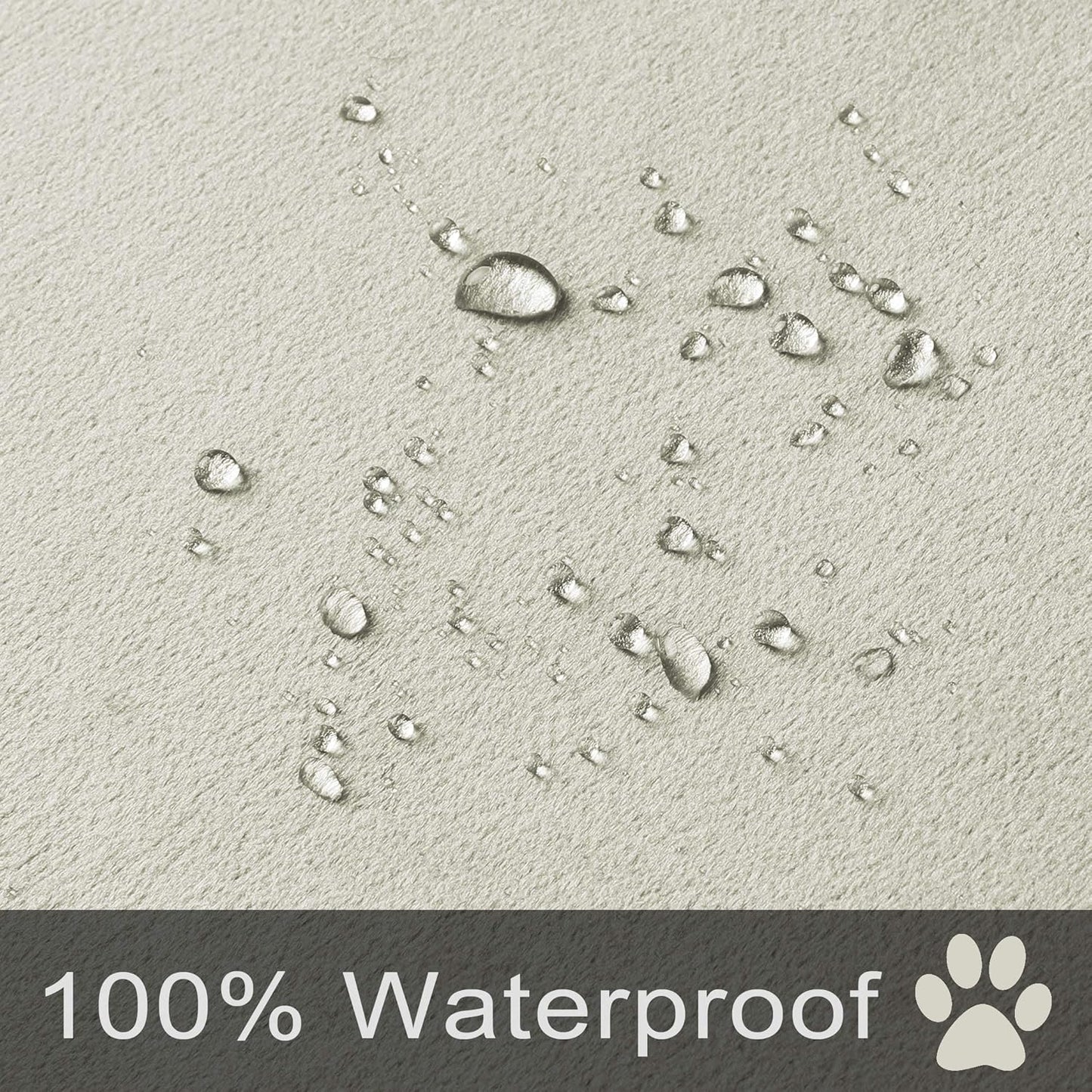 Ameritex Pet Bed Blanket Reversible 100% Waterproof Velvet Super Soft for Sofa and Bed (68x82 Inches, Cream+Grey)