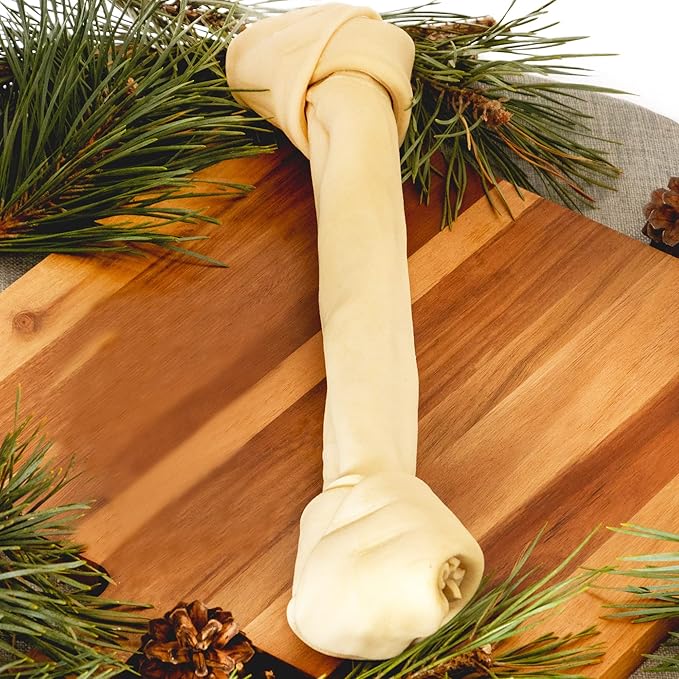 Pet Factory 100% Made in USA Beefhide 15-17" Knotted Bone Dog Chew Treat - Natural Flavor, 1 Count/1 Pack