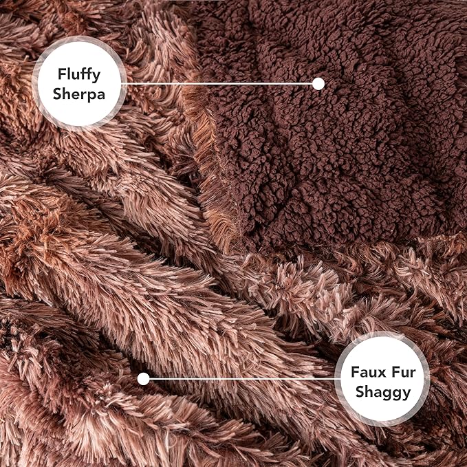 PetAmi Waterproof Dog Blanket for Large Dog, Calming Pet Blanket Bed Couch Cover Protector, Washable Sherpa Faux Fur Throw for Sofa Furniture Protection, Soft Fluffy 60x80 Tie-Dye Brown