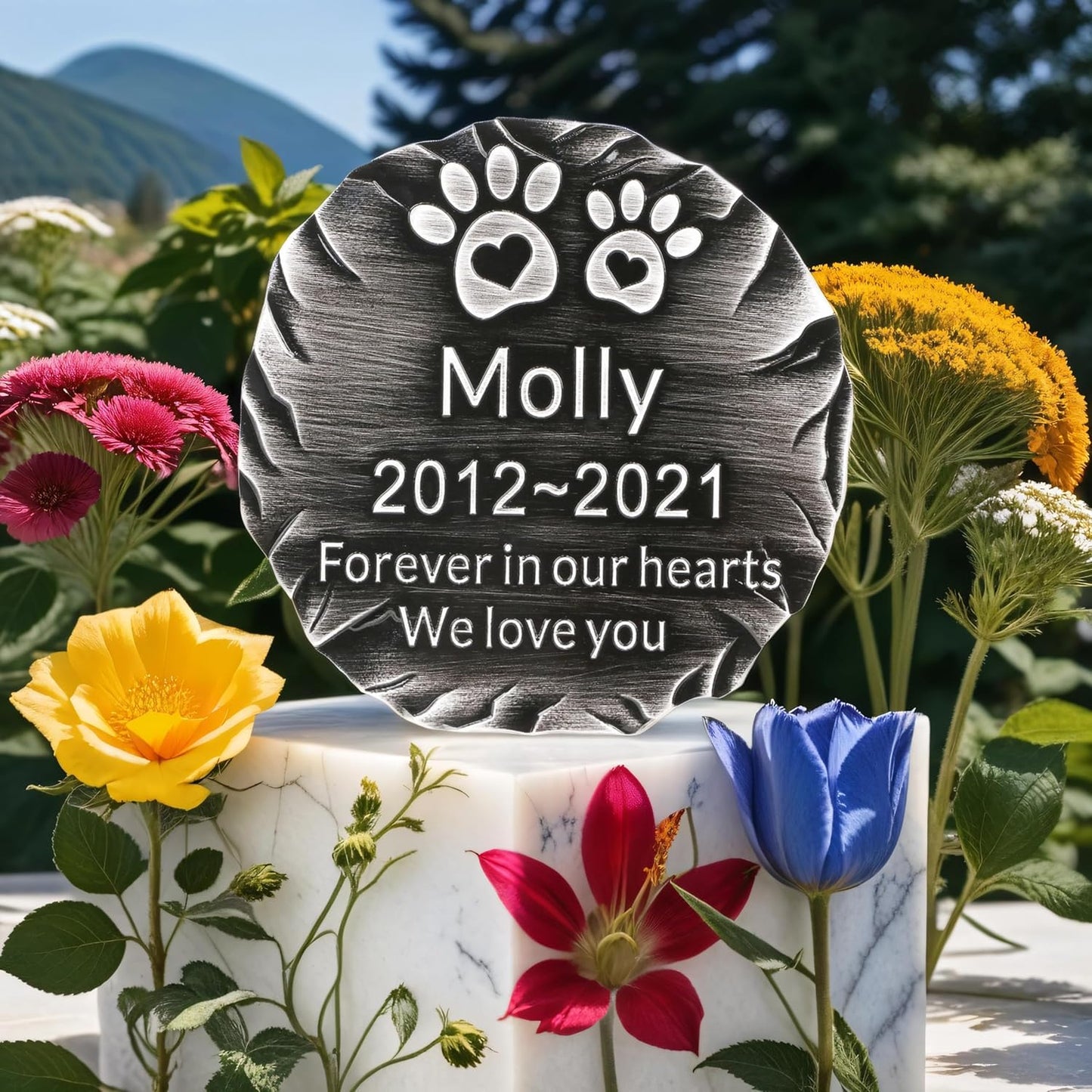 Pet Memorial Stone Cat Dog Pet Memorial Personalized Pet Grave Markers Customized Pet Grave Markers with Pet Name are a Sympathy Gift for The Loss of a Pet (Acrylic)