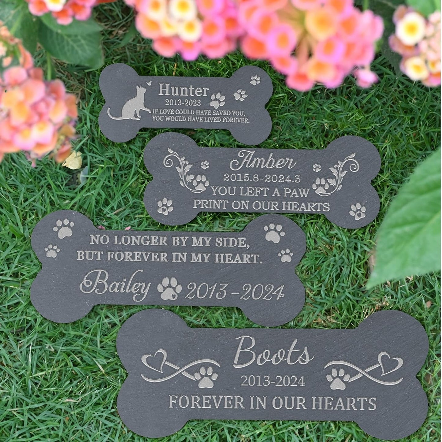 Pet Memorial Gift, Pet Memorial Stone, Dog Memorial Gifts for Loss of Dog, Pet Loss Sympathy Gift, Pet Remembrance Gifts, in Memory of Dog Cat - Forever in Our Hearts Bone