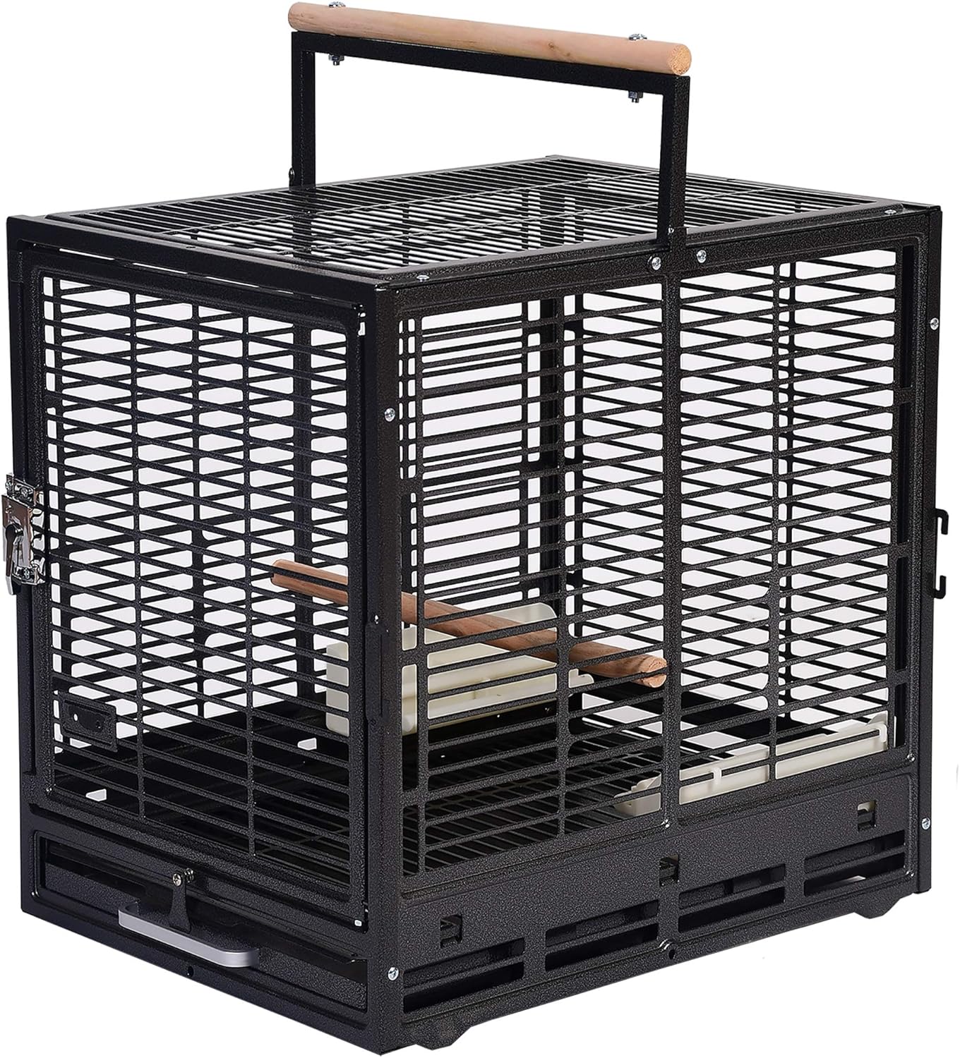 ZooPro Pet Travel Cage - Durable Metal Small Pet Carrier - for Sugar Gliders, Hedgehogs, Squirrels, Guinea Pigs, Hamsters, Rats, Parrots, Finches, Parakeets, & Other Small Mammals and Birds