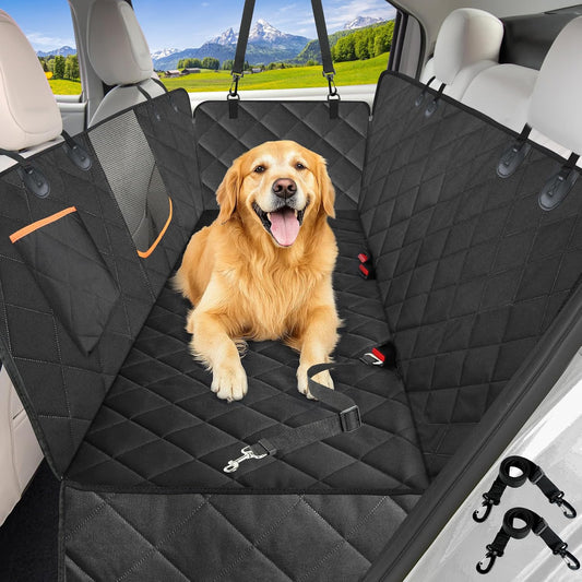 Kytely Dog Car Seat Cover for Back Seat,600D Heavy Duty Dog Hammock for Car with Side Flap,100% Waterproof Pet Backseat Cover, Anti-Scratch Nonslip Pet Seat Protector for Cars Trucks and SUV