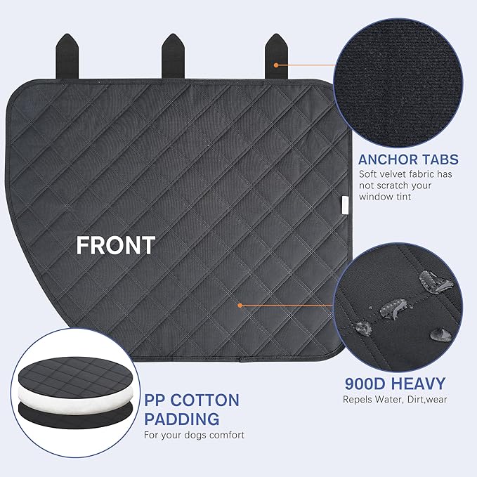 Dog Car Door Protector for Large SUV & Truck – XL Size, Anti-Scratch/Stain-Resistant, Window-Roll-Compatible, 2-Pack, Secure Fit for Wide/Tall Doors (Black)