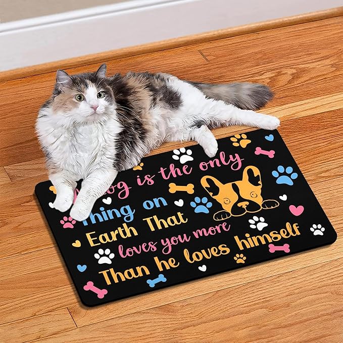 Pet Feeding Mat for Floors Waterproof Dog Mat for Food and Water Absorbent Quick Dry Non Slip mat for Cat Bowls