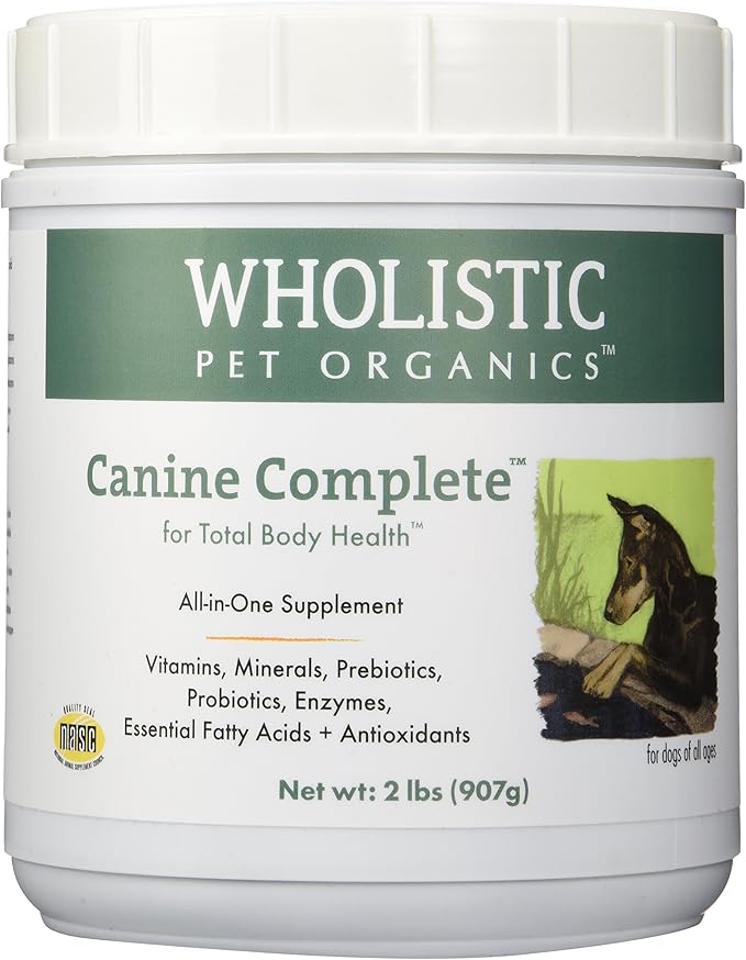 Wholistic Pet Organics Canine Complete - Dog Multivitamin Powder - 2 Lb - Daily Dog Vitamins and Supplements for Homemade Food - Immune System, Skin, Coat & Overall Health - Small and Large Breed