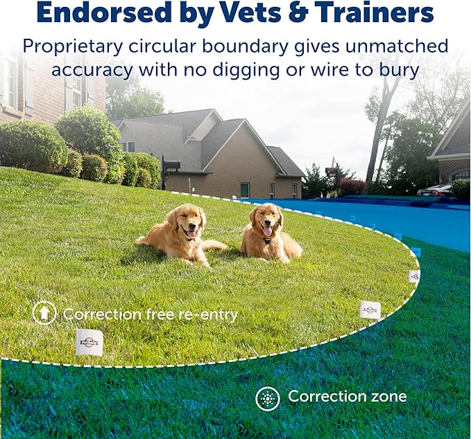 PetSafe Stay & Play Compact Wireless Fence - Portable & No-Dig - Covers Up to 3/4 Acre - for Dogs 5lb+
