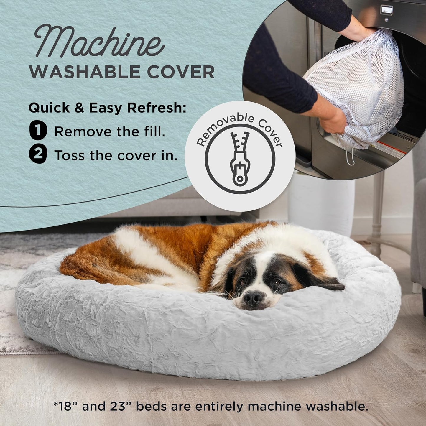 Best Friends by Sheri Bundle Set The Original Calming Lux Donut Cuddler Cat and Dog Bed + Pet Throw Blanket, Gray, Extra Large, 45x45