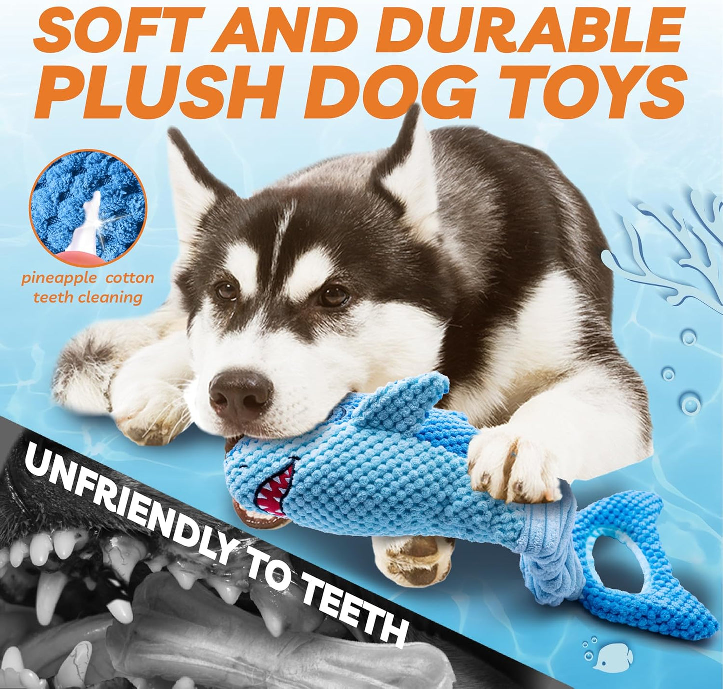 LEGEND SANDY Dog Toys for Aggressive Chewers, Large Dog Toys to Keep Them Busy, Interactive Squeaky Pet Toys,Crinkle Tug of War Dog Chew Toy