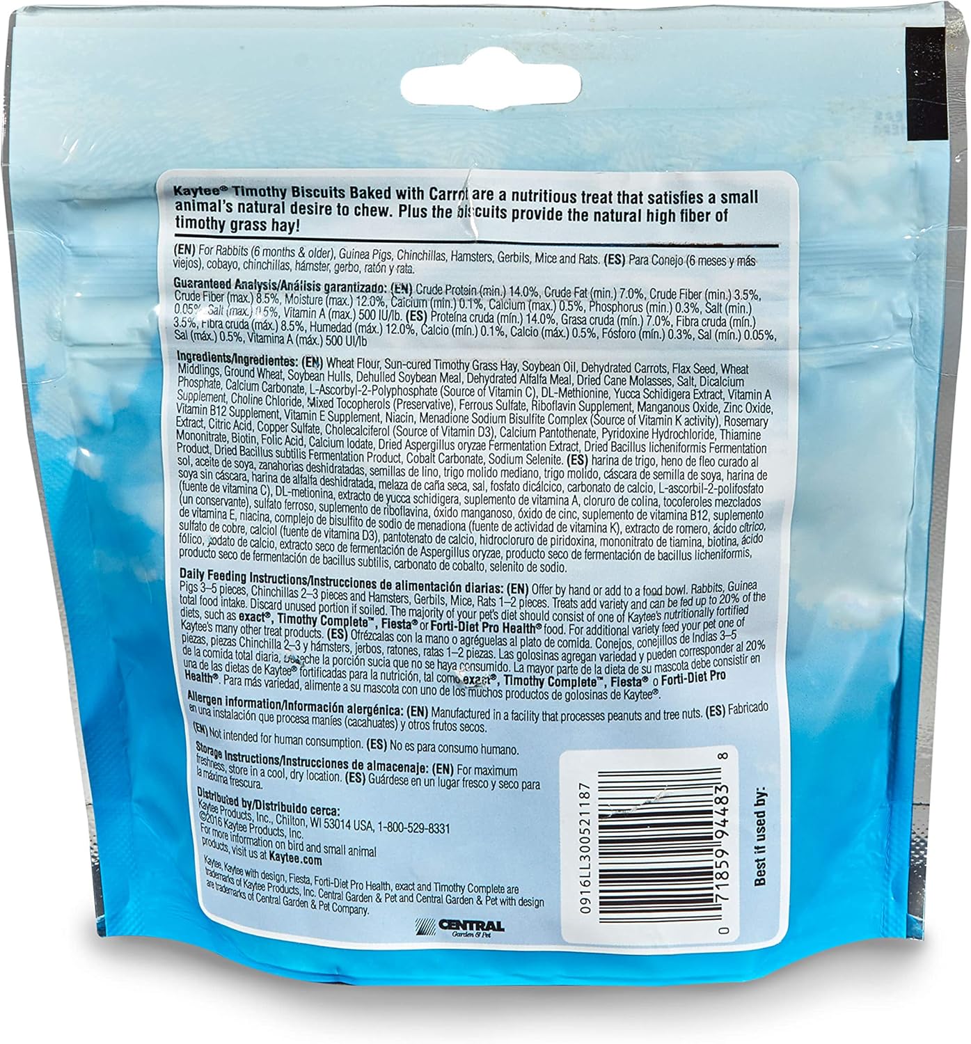 Kaytee Timothy Biscuits Baked Treat for Pet Guinea Pigs, Rabbits & Other Small Animals, Carrot, 4 oz (Pack of 2)