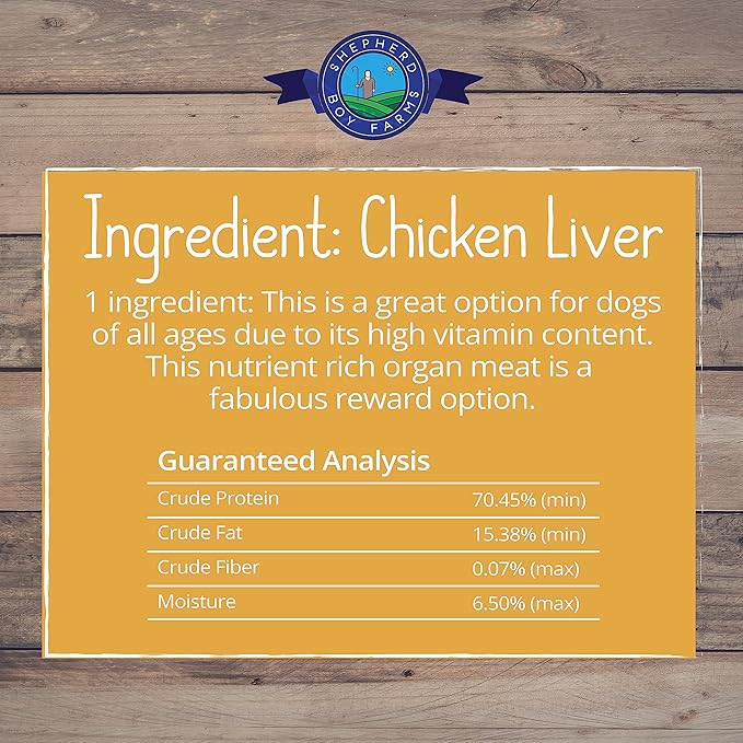 Freeze Dried Dog and Cat Treats, Chicken Liver, All Natural Single Ingredient Freeze-Dried Dog Treat & Snacks, Made in USA, High Protein, Essential Nutrition Raw Food, 3oz