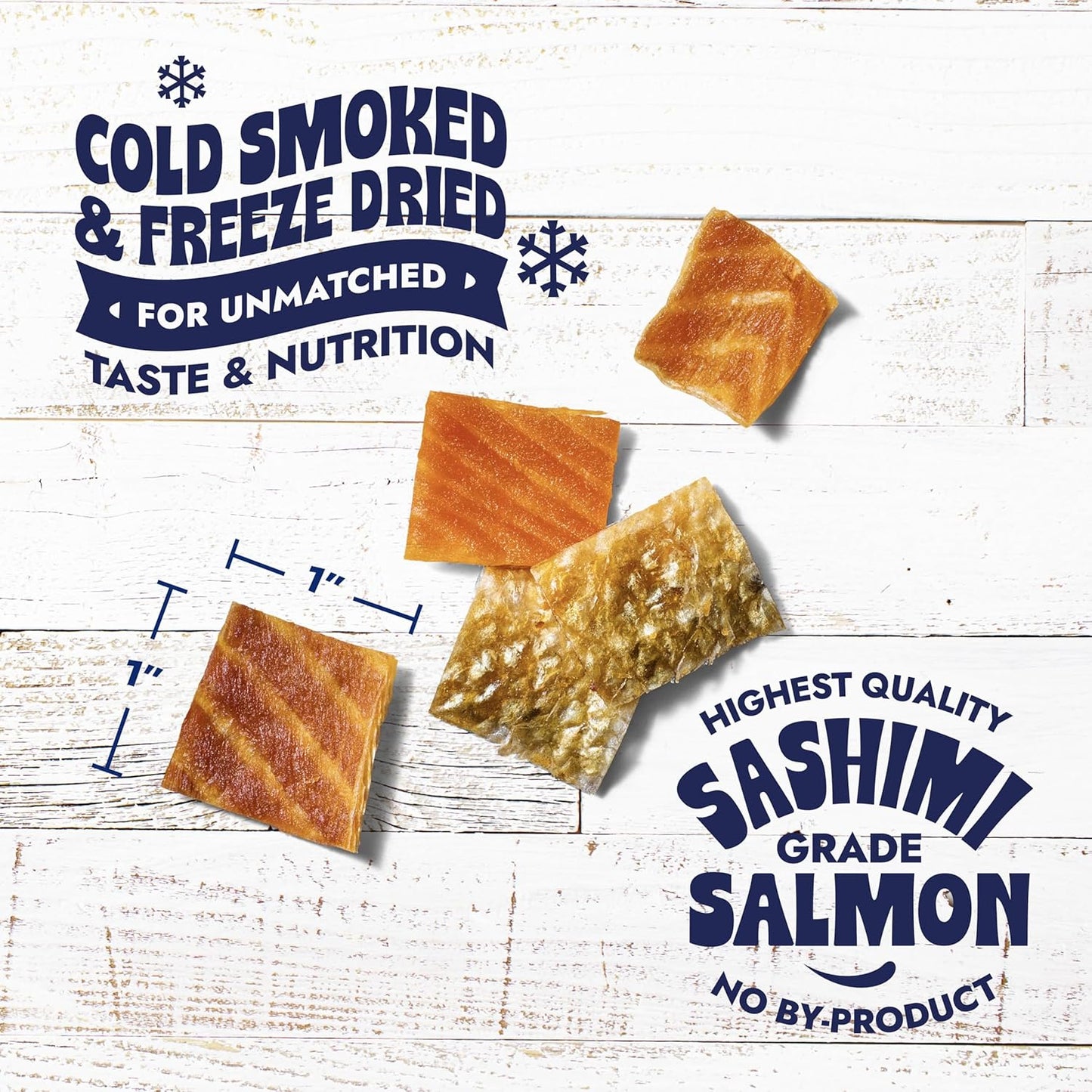 Finfare Freeze Dried Dog Treats, Salmon Skin Bites, Protein & Omega-3s, Grain Free Salmon Dog Training Treats, Crafted in USA, 2oz