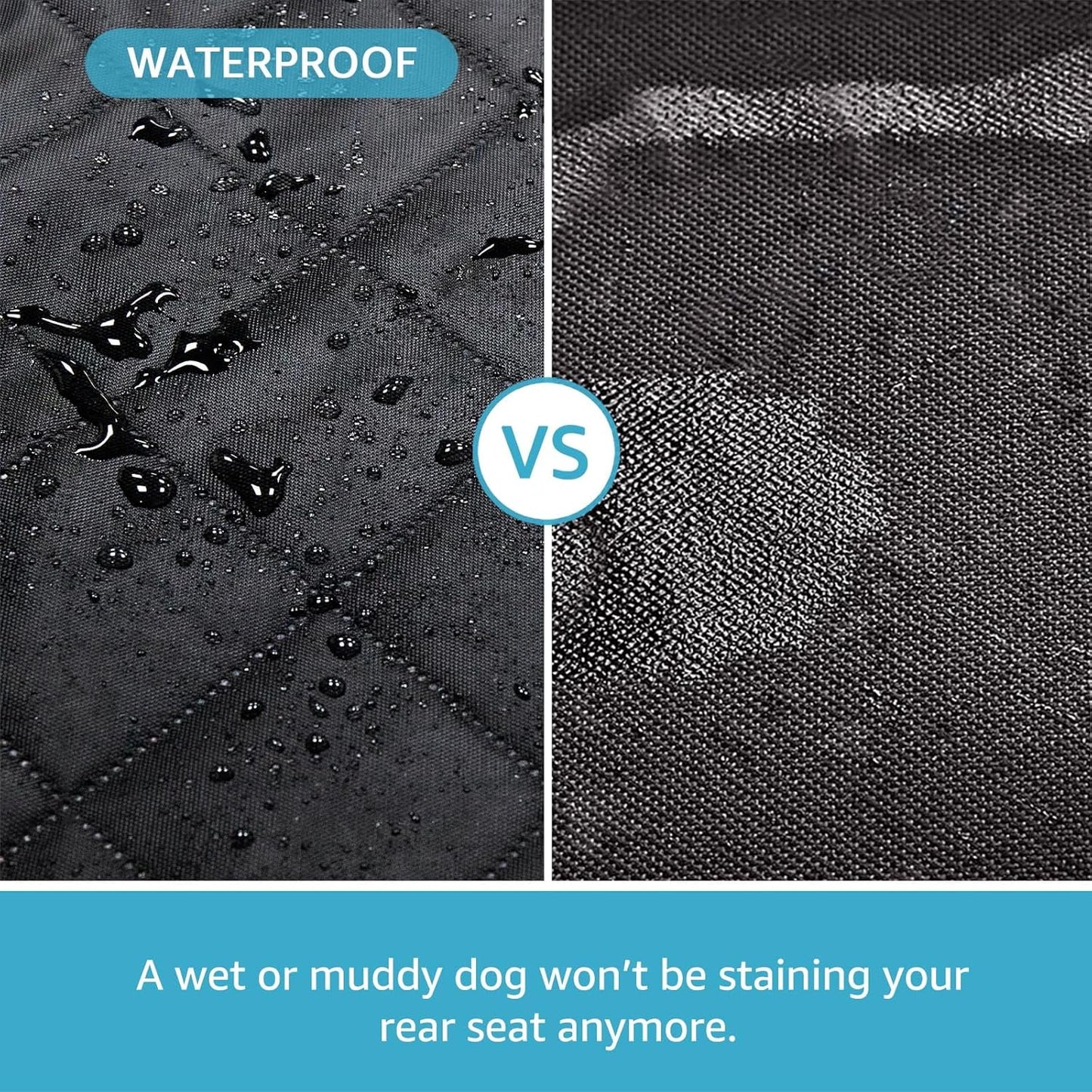 Lassie 4 in 1 Full Coverage Dog Car Floor Hammock,100% Waterproof Dog Car Seat Covers for Back Seat with Mesh Window for Sedans,Backseat Bench Protector for Cars, SUVs and Trucks etc